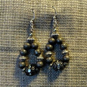 Silver lightweight beaded earrings